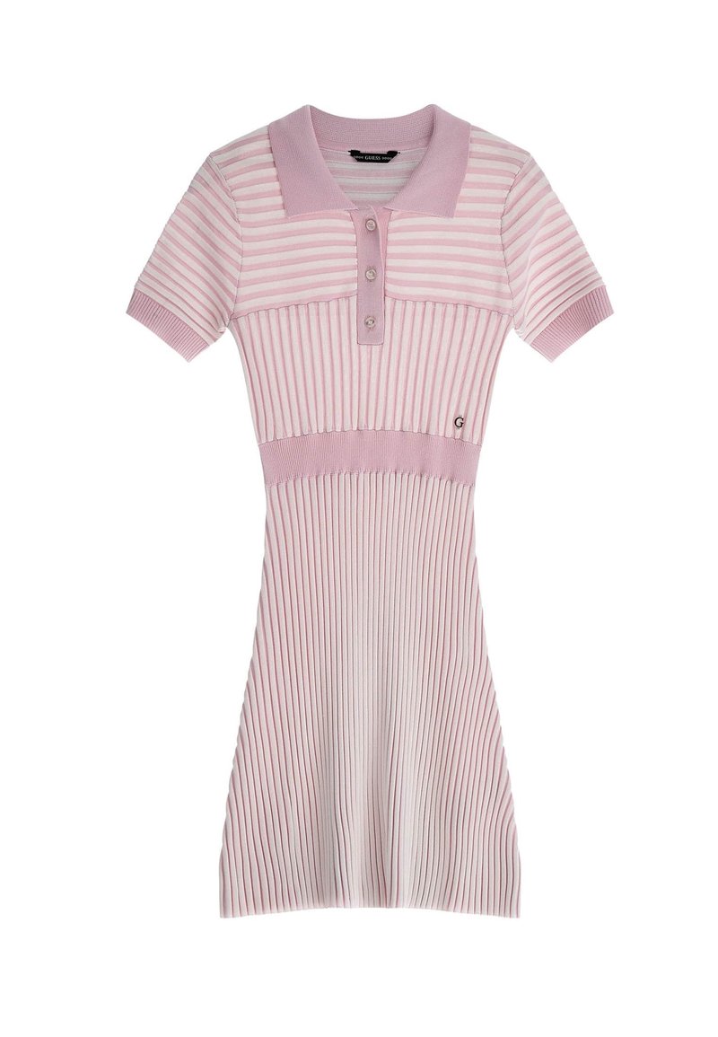 Guess PRÄGESTREIFEN - Abito in maglia - rose