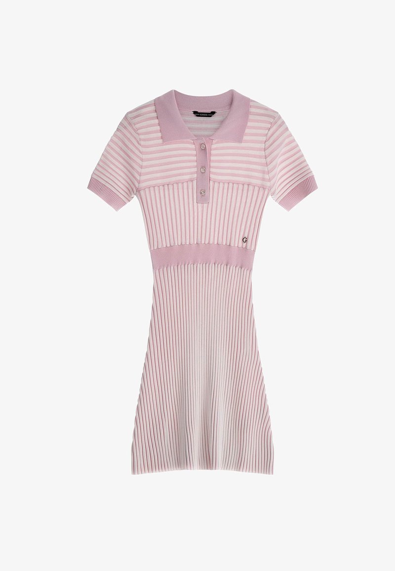 Guess PRÄGESTREIFEN - Abito in maglia - rose