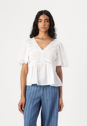FLUTTER EYELET FASHION SHIRT - Blouse - new off white