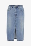 LAYZA - Džinsa auduma svārki - mid blue vintage wash