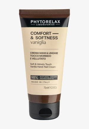 Phytorelax hånd- og neglecreme med vaniljeduft, 75 ml, 98% naturlige ingredienser, fremstillet i Italien, med en blød og fløjlsagtig formel.
