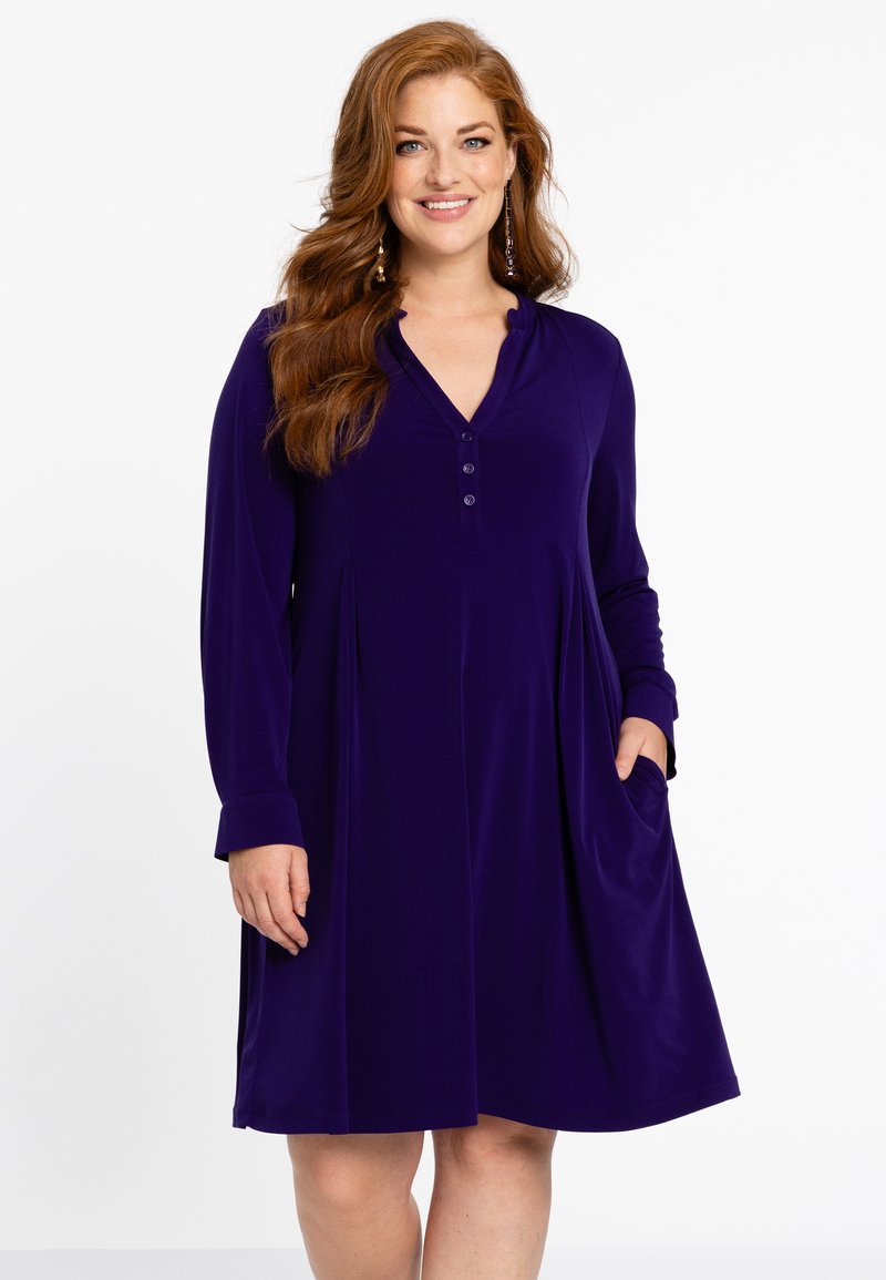 YOEK WITH LONG SLEEVES - Blusenkleid - purple