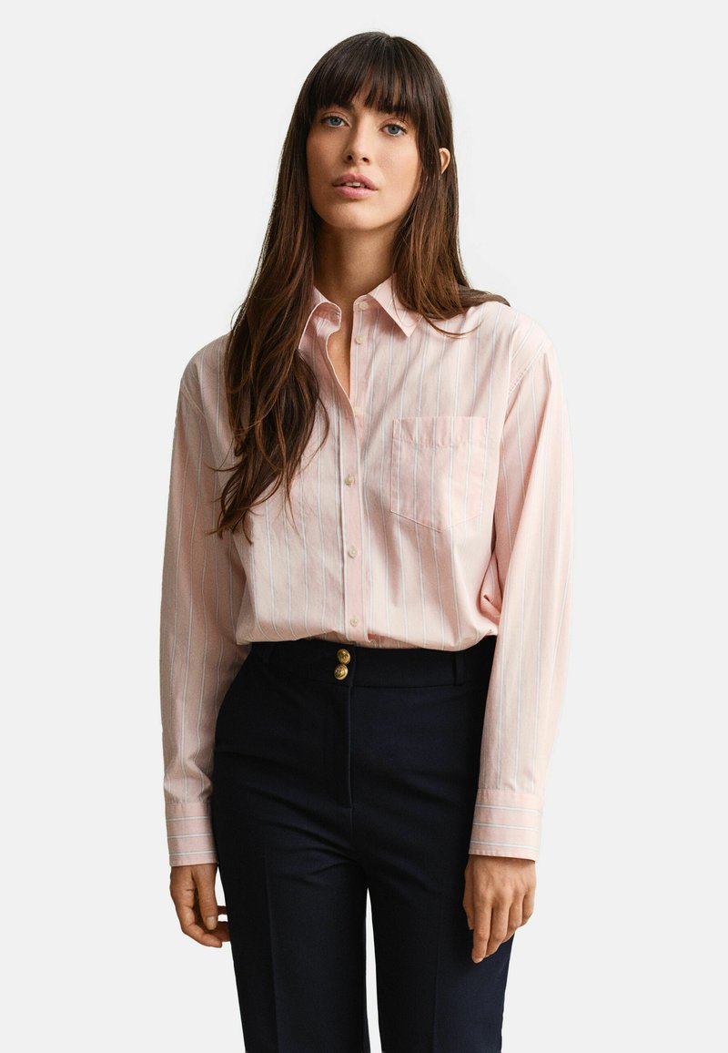 GANT RELAXED FIT CLASSIC STRIPED - Košilová halenka - apricot pink