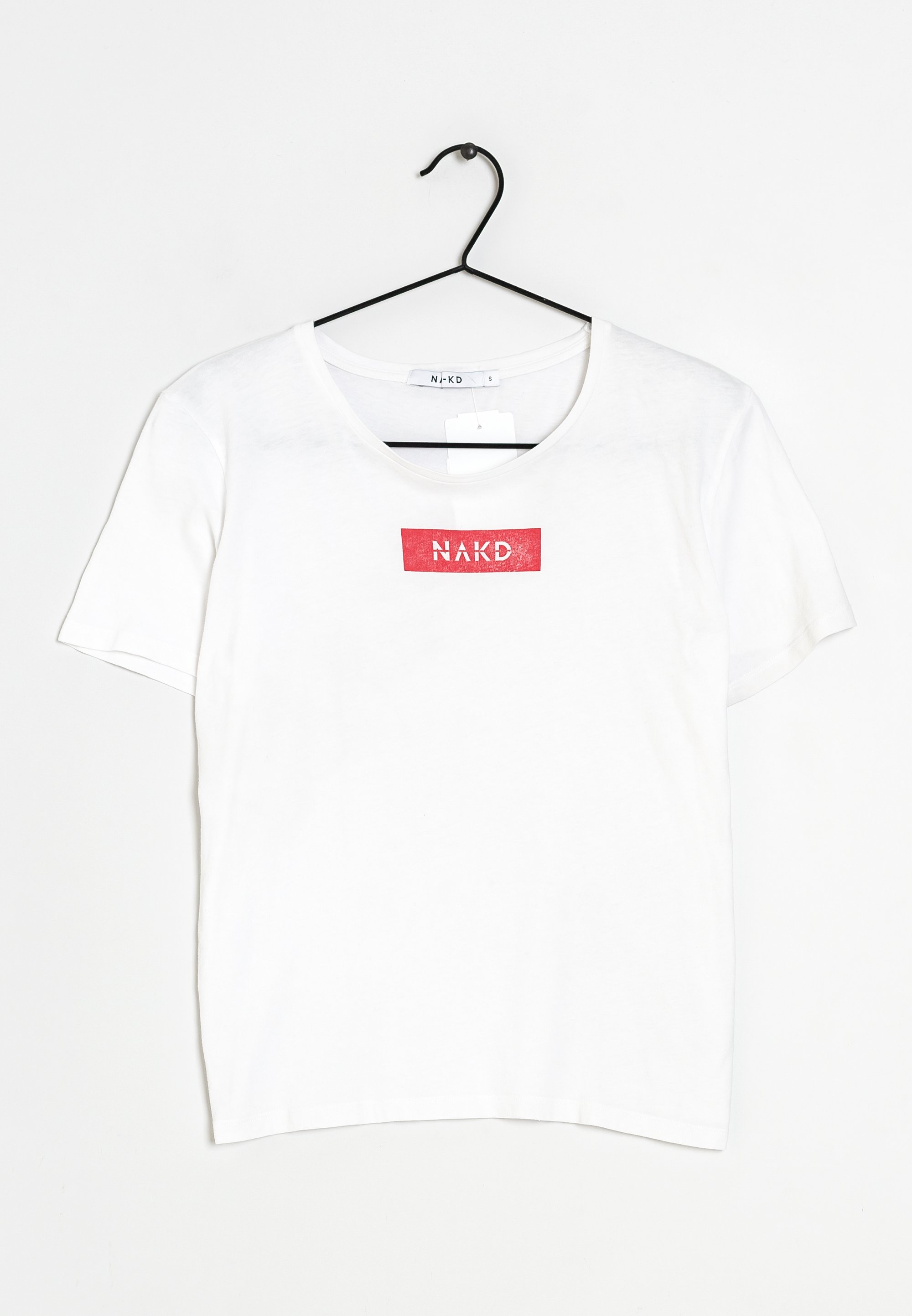 NA-KD Print T-shirt white (Pre-owned)