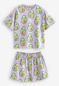 Next 2 PACK SHORT PYJAMA SET - Nattplagg set - lilac purple cream avocado bubble tea character