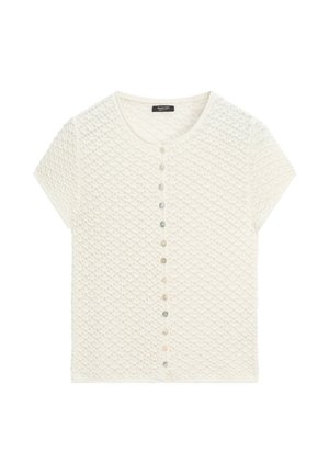 Massimo Dutti, CROCHET KNIT CARDIGAN - Cardigan - white