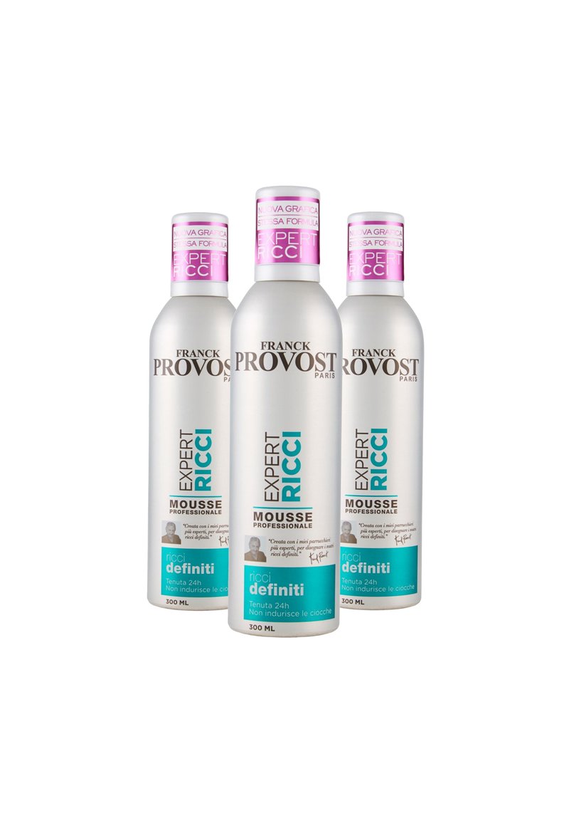 Franck Provost - FRANCK PROVOST MOUSSE PER CAPELLI, IDEALE PER I RICCI, 300 ML - 3 PACK - Trattamenti capelli - trasparente, Ingrandire