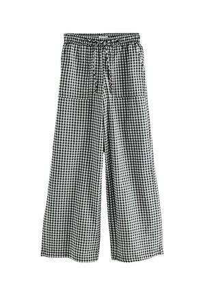 TALL FIT - PULL ON GINGHAM  - Stoffhose - black white