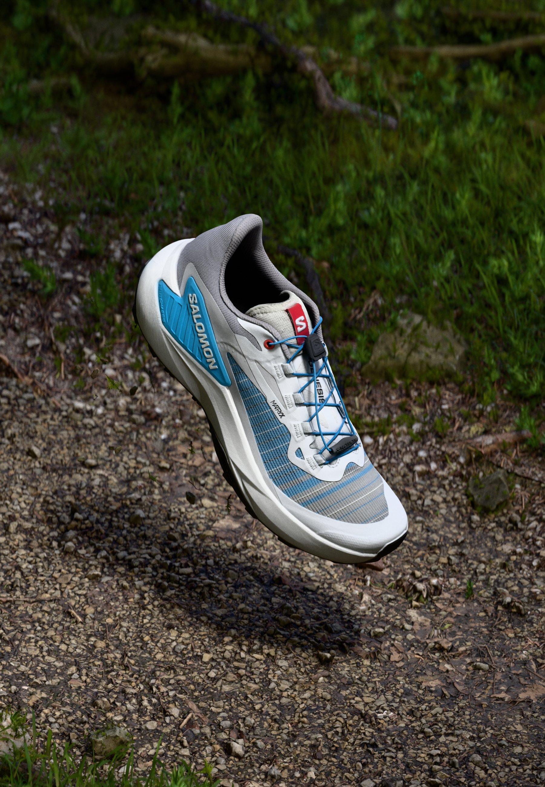 Salomon GENESIS - Trail running shoes - white/lunar rock 