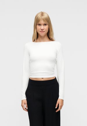 Hollister Co. FLAT SLASH NECK - Ilgarankovis viršutinės dalies drabužis - white