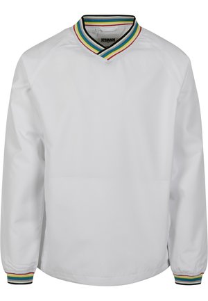 Urban Classics RIB STOP V-NECK PULL OVER - Sportinis megztinis - wht/multicolor