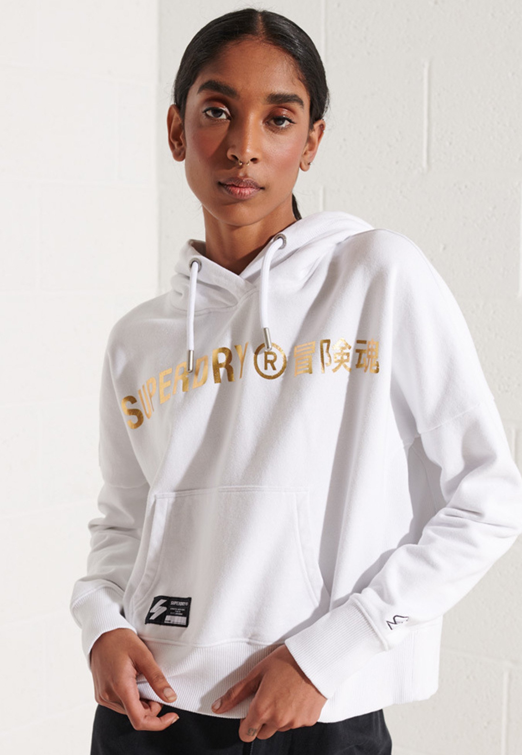 Superdry INDEPENDENT LOGO FOIL - Sweatshirt - white - Zalando.co.uk