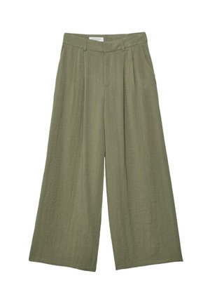Stradivarius, ADJUSTABLE WIDE-LEG TROUSERS - Pantalon classique - khaki