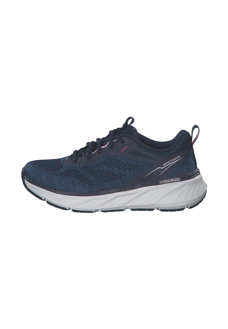 Skechers NVPK EDGERIDE-POWER FLOW - Trainers - navy knit   pink trim