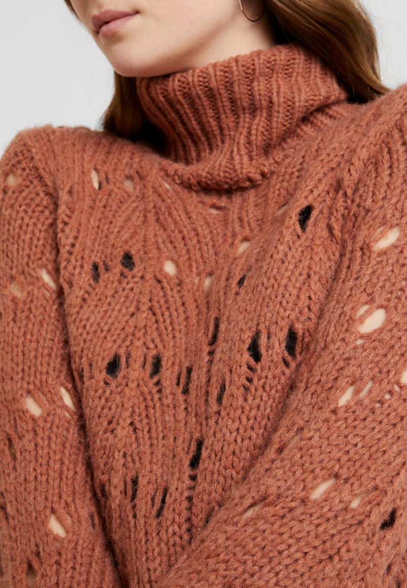Vila Viknita Knit Strickpullover Copper Brown Kupfer Zalando De