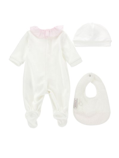 Monnalisa CHIC TUTINA CUFFIA BA CINIGLIA SET - Babygaver - panna/rosa antico