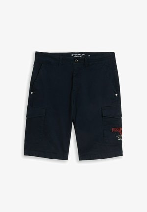 TOM TAILOR, TOM TAILOR HOSEN & CHINO REGULAR FIT CARGO SHORTS MIT STRETCH - Rövidnadrágok - sky captain blue