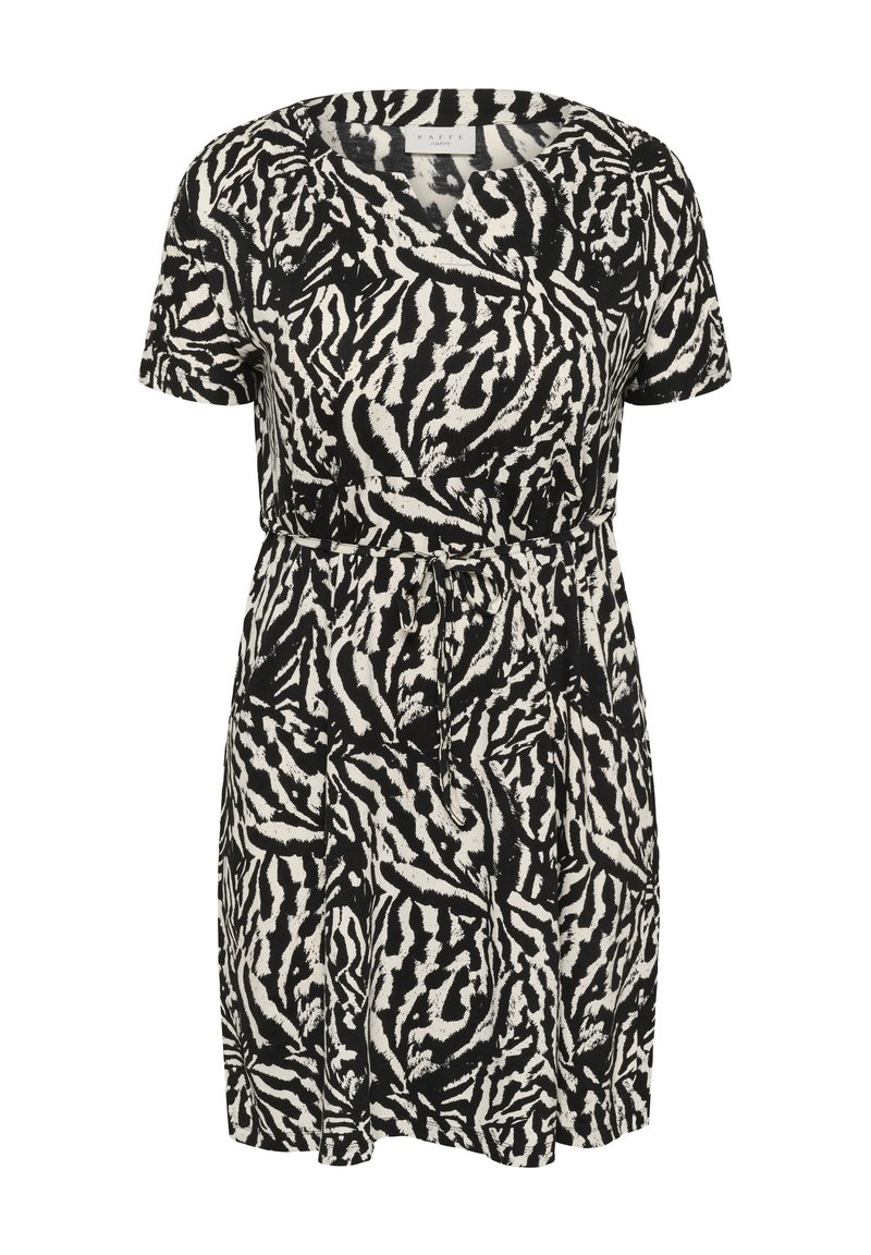 Kaffe Curve KCMELLA JERSEY - Robe en jersey - black deep chalk s animal ...