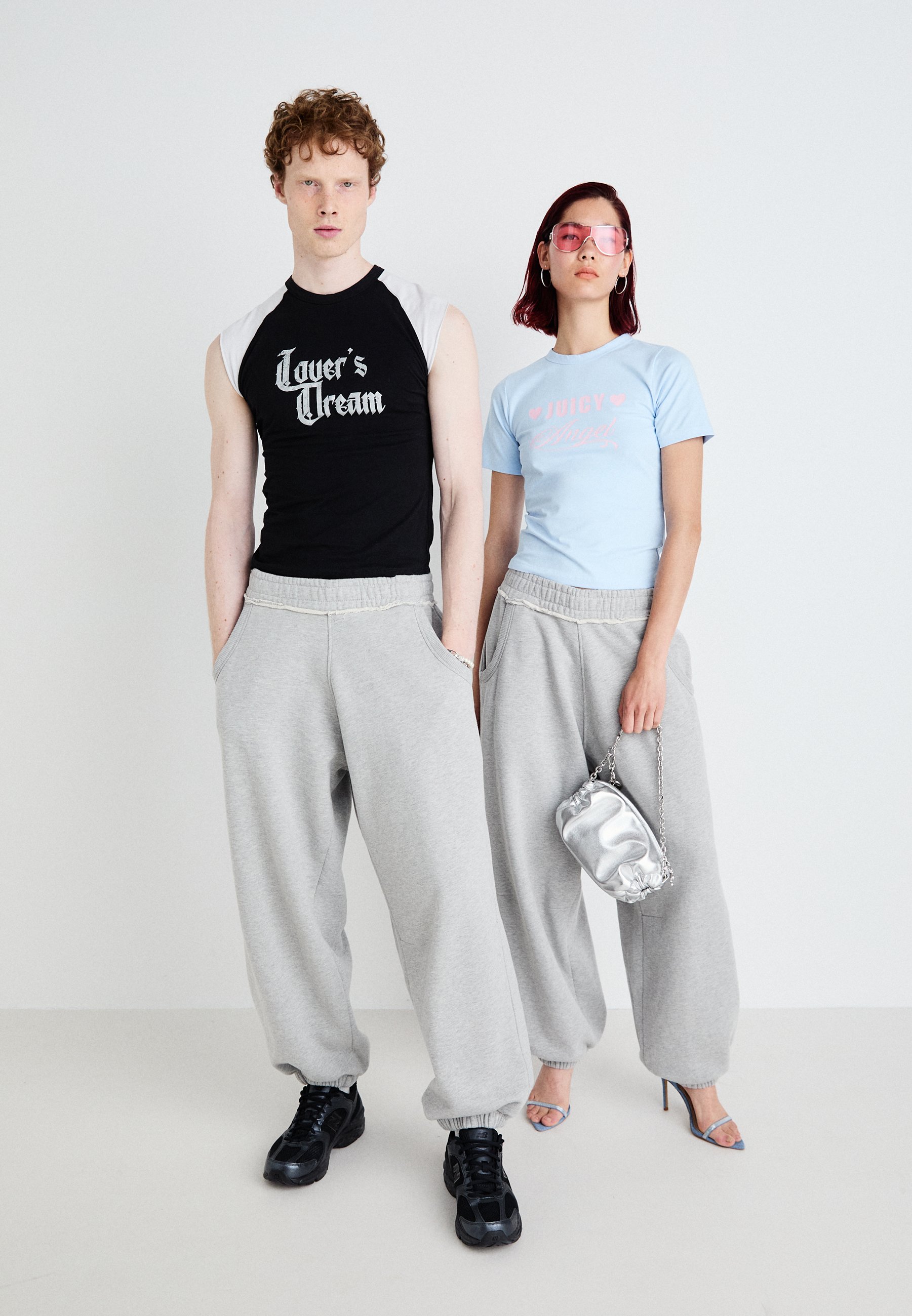 LDN Print Grey Marl Monster Joggers | Jaded Man | Clothing