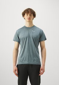 Salewa PUEZ MELANGE DRY TEE - T-skjorte til trening - java blue melange