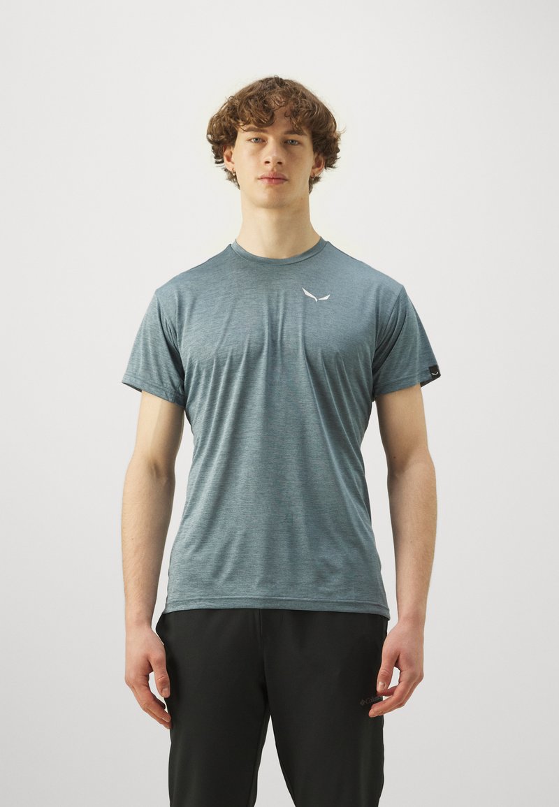 Salewa PUEZ MELANGE DRY TEE - T-skjorte til trening - java blue melange
