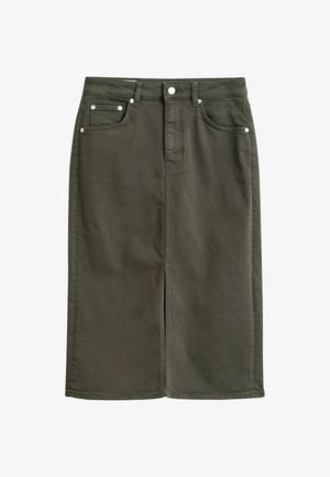 GANT, TWILL COLOR PENCIL SKIRT - Jeansrok - dark moss green