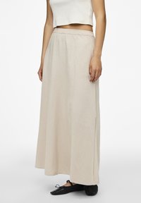 Pieces PCKLARISA LONG SKIRT - Maxi szoknya - silver gray