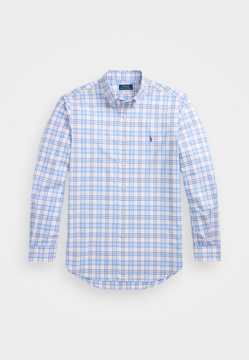 Gaiši zils rūtainais krekls ar garām piedurknēm, pogājamu apkakli un mazu izšūtu logo uz krūts. Izgatavots no austas kokvilnas auduma.