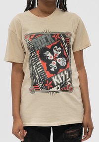 Paradiso Clothing KISS ROCK REVOLUTION - Print T-shirt - sand