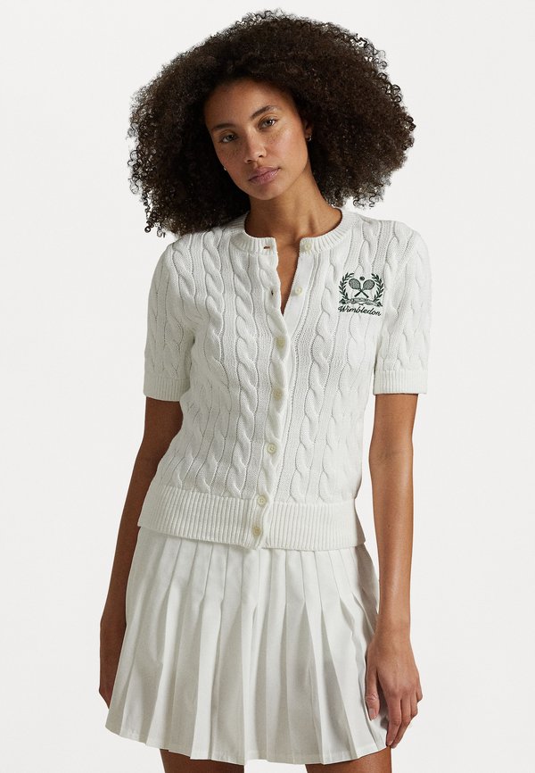 WIMBLEDON CABLE SHORTSLEEVE CARDIGAN - Cardigan