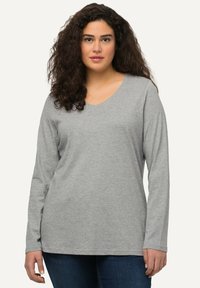 Ulla Popken LANGARM BASIC & V-AUSSCHNITT - Svetr - gray-mottled