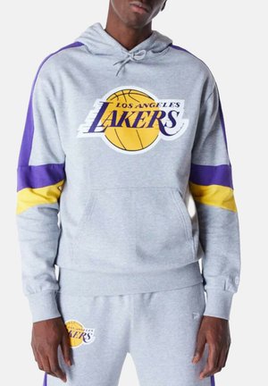 New Era, COLOUR BLOCK HOODIE - Jersey con capucha - mottled light grey
