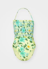 GARDEN PARTY SHIRRED BANDEAU ONE PIECE - Maudymosi kostiumėlis - limelight