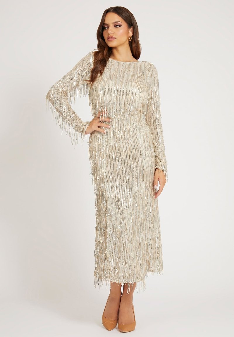Guess PAILLETTENFRANSEN Cocktail dress / Party dress weiß/white Zalando.ie