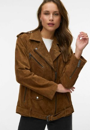 Vero Moda WILDLEDER VMROYCEASTRID - Leren jas - cognac