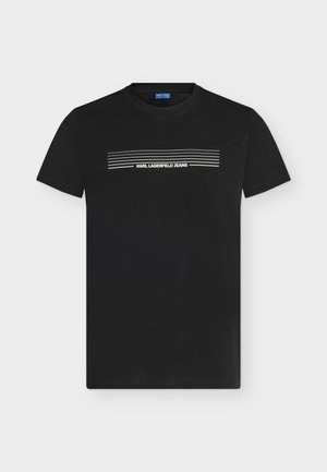 Karl Lagerfeld Jeans, SLIM FIT STRIPED LOGO - Printtipaita - black