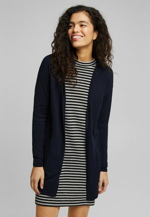 SLUB HOODED - Cardigan - navy