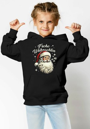 MoonWorks WEIHNACHTS FROHE SANTA RETROOUTFIT - Kapuzenpullover - schwarz