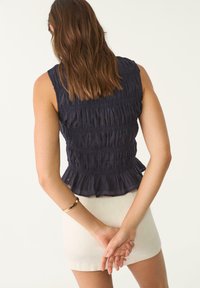 Stradivarius CREASED WITH TIES - Blouse - dark blue