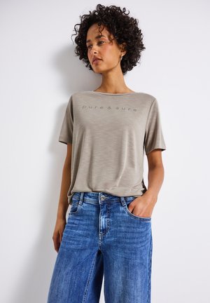 Street One LOOK MIT WORDING - Print T-shirt - beige