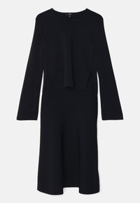 TWO LAYER DRESS - Strickkleid - black