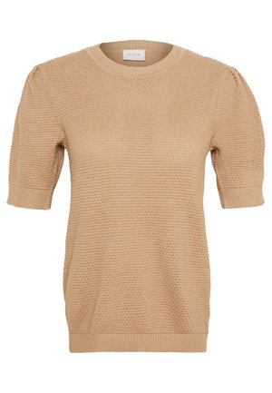 T-shirt med print - beige