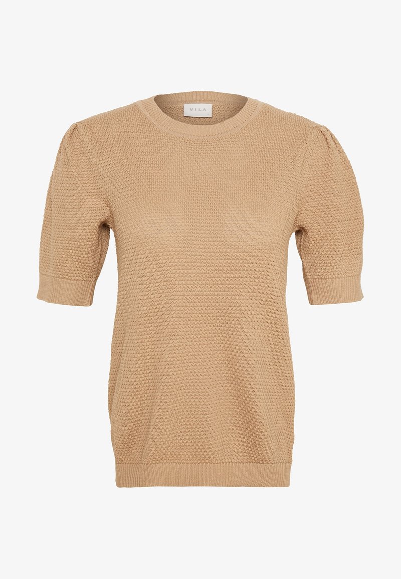 VILA Triko s potiskem - beige