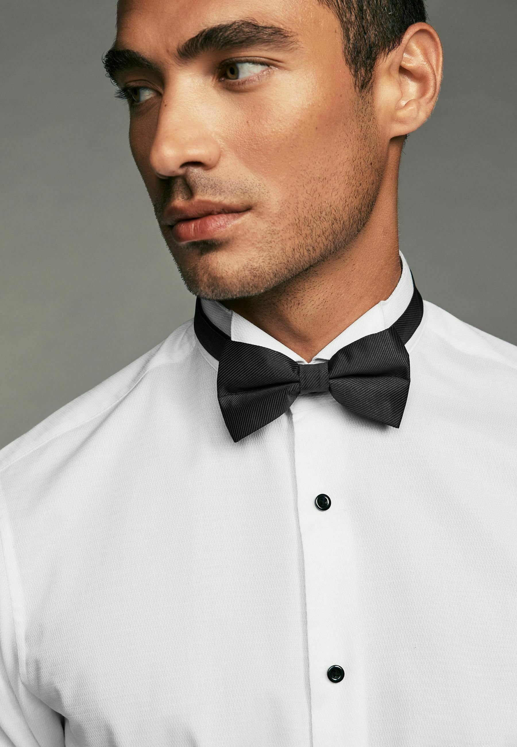 Next TEXTURED LONG SLEEVE SINGLE CUFF WITH WING COLLAR AND BOW