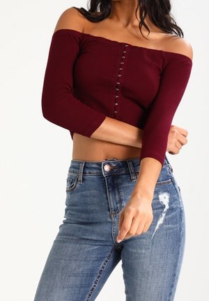 Top s dlouhým rukávem - bordeaux