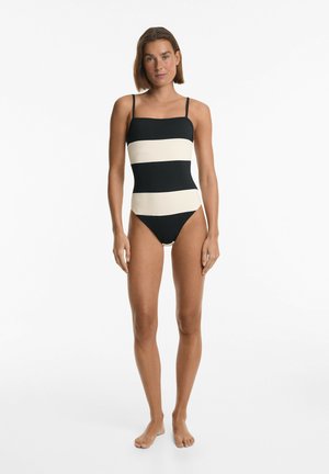 OYSHO STRIPE BANDEAU - Badpak - black