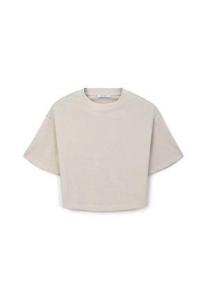 CROP  - T-shirt basic - tortora chiaro