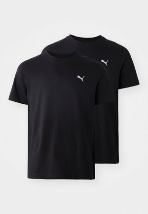 Puma ESS LOGO TEE 2 PACK - Pamata T-krekls - black