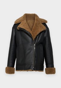BERNISSE - Lederjacke - black/brown