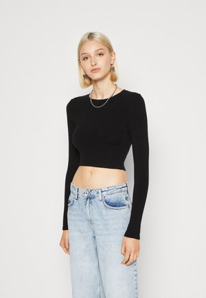 Gina Tricot LONGSLEEVE - Μπλούζα με μακριά μανίκια - black